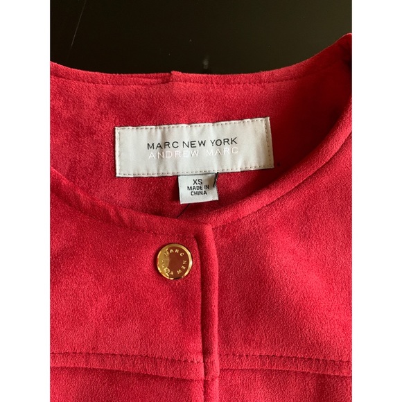 MatNew York faux suede red short coat, NWT, XS - Picture 10 of 12